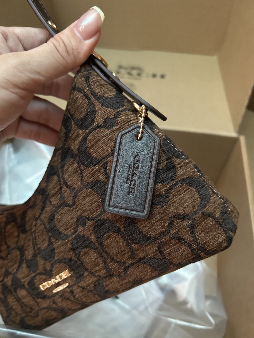 Coach brown floral print crossbody bag - Picture 3 of 9